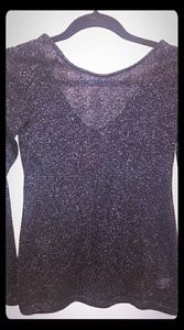 Express sparkle sheer long sleeve top